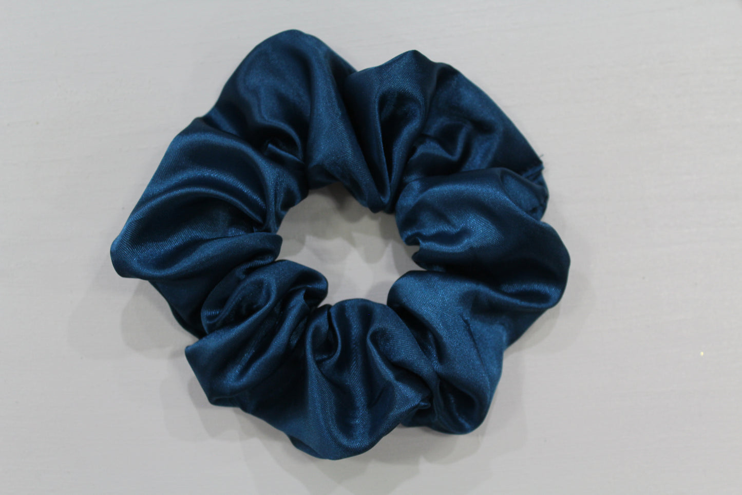 Blue Satin Scrunchie