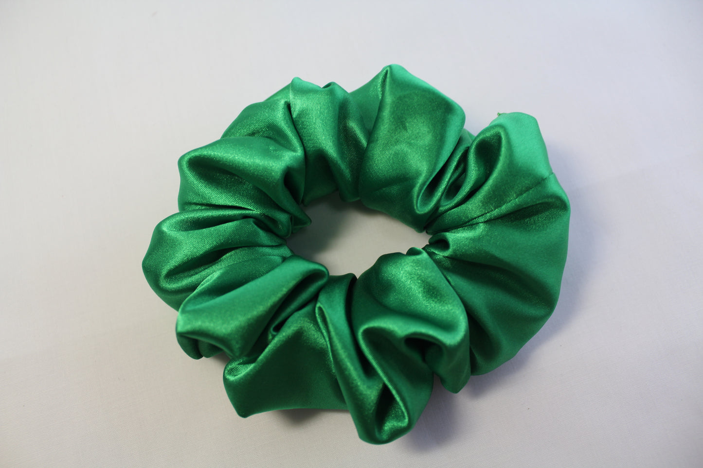 Green Satin Scrunchie