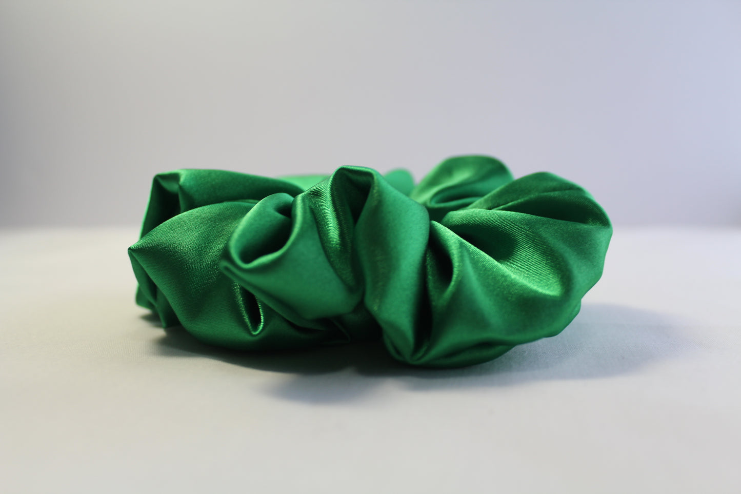 Green Satin Scrunchie